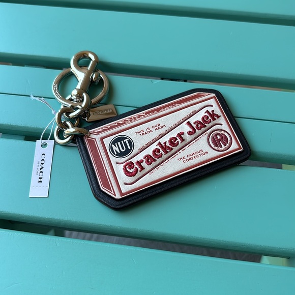 NWT!  Coach Keychain "Cracker Jack" Key Chain Purse Charm Silver F58514 - Picture 1 of 5